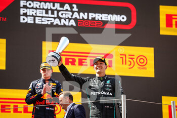 2022-05-22 - RUSSELL George (gbr), Mercedes AMG F1 Team W13, portrait podium during the Formula 1 Pirelli Grand Premio de Espana 2022, 6th round of the 2022 FIA Formula One World Championship, on the Circuit de Barcelona-Catalunya, from May 20 to 22, 2022 in Montmelo, Spain - FORMULA 1 PIRELLI GRAND PREMIO DE ESPANA 2022, 6TH ROUND OF THE 2022 FIA FORMULA ONE WORLD CHAMPIONSHIP - FORMULA 1 - MOTORS