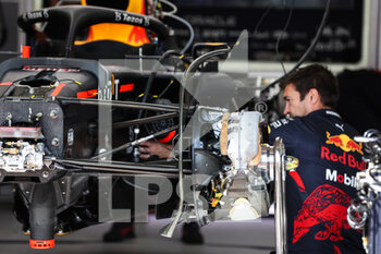 2022-05-26 - Red Bull Racing Honda RB18, mechanical detail during the Formula 1 Grand Prix de Monaco 2022, 7th round of the 2022 FIA Formula One World Championship, on the Circuit de Monaco, from May 27 to 29, 2022 in Monte-Carlo, Monaco - F1 - MONACO GRAND PRIX 2022 - FORMULA 1 - MOTORS