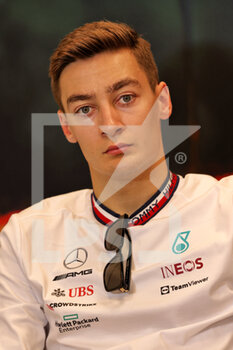 2022-05-27 - RUSSELL George (gbr), Mercedes AMG F1 Team W13, portrait, press conference during the Formula 1 Grand Prix de Monaco 2022, 7th round of the 2022 FIA Formula One World Championship, on the Circuit de Monaco, from May 27 to 29, 2022 in Monte-Carlo, Monaco - F1 - MONACO GRAND PRIX 2022 - FORMULA 1 - MOTORS