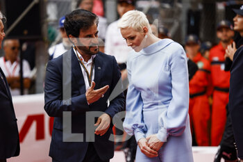 2022-05-29 - BEN SULAYEM Mohammed (uae), President of the FIA, Charlene Wittstock during the Formula 1 Grand Prix de Monaco 2022, 7th round of the 2022 FIA Formula One World Championship, on the Circuit de Monaco, from May 27 to 29, 2022 in Monte-Carlo, Monaco - F1 - MONACO GRAND PRIX 2022 - RACE - FORMULA 1 - MOTORS