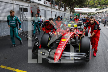 2022-05-29 - 55 SAINZ Carlos (spa), Scuderia Ferrari F1-75 on the grid during the Formula 1 Grand Prix de Monaco 2022, 7th round of the 2022 FIA Formula One World Championship, on the Circuit de Monaco, from May 27 to 29, 2022 in Monte-Carlo, Monaco - F1 - MONACO GRAND PRIX 2022 - RACE - FORMULA 1 - MOTORS
