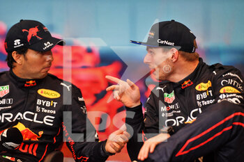 2022-05-29 - PEREZ Sergio (mex), Red Bull Racing RB18, VERSTAPPEN Max (ned), Red Bull Racing RB18, portrait, press conference during the Formula 1 Grand Prix de Monaco 2022, 7th round of the 2022 FIA Formula One World Championship, on the Circuit de Monaco, from May 27 to 29, 2022 in Monte-Carlo, Monaco - F1 - MONACO GRAND PRIX 2022 - RACE - FORMULA 1 - MOTORS