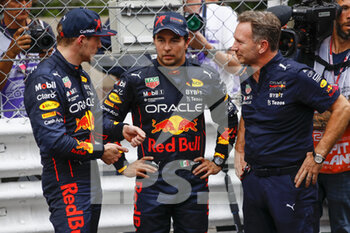 2022-05-29 - PEREZ Sergio (mex), Red Bull Racing RB18, portrait VERSTAPPEN Max (ned), Red Bull Racing RB18, portrait HORNER Christian (gbr), Team Principal of Red Bull Racing, portrait during the Formula 1 Grand Prix de Monaco 2022, 7th round of the 2022 FIA Formula One World Championship, on the Circuit de Monaco, from May 27 to 29, 2022 in Monte-Carlo, Monaco - F1 - MONACO GRAND PRIX 2022 - RACE - FORMULA 1 - MOTORS