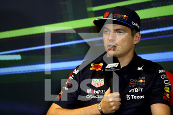 2022-06-10 - Max Verstappen, Red Bull Racing during the drivers press conference during the Formula 1 Azerbaijan Grand Prix 2022, 8th round of the 2022 FIA Formula One World Championship, on the Baku City Circuit, from June 10 to 12, 2022 in Baku, Azerbaijan - F1 - AZERBAIJAN GRAND PRIX 2022 - FORMULA 1 - MOTORS