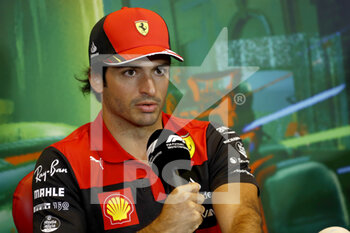 2022-06-10 - Carlos Sainz, Ferrari during the drivers press conference during the Formula 1 Azerbaijan Grand Prix 2022, 8th round of the 2022 FIA Formula One World Championship, on the Baku City Circuit, from June 10 to 12, 2022 in Baku, Azerbaijan - F1 - AZERBAIJAN GRAND PRIX 2022 - FORMULA 1 - MOTORS