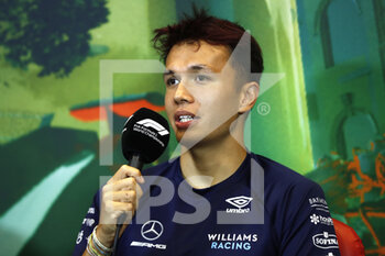 2022-06-10 - Alex Albon, Williams Racing during the drivers press conference during the Formula 1 Azerbaijan Grand Prix 2022, 8th round of the 2022 FIA Formula One World Championship, on the Baku City Circuit, from June 10 to 12, 2022 in Baku, Azerbaijan - F1 - AZERBAIJAN GRAND PRIX 2022 - FORMULA 1 - MOTORS
