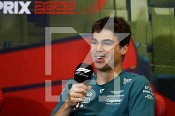 2022-06-10 - Lance Stroll, Aston Martin during the drivers press conference during the Formula 1 Azerbaijan Grand Prix 2022, 8th round of the 2022 FIA Formula One World Championship, on the Baku City Circuit, from June 10 to 12, 2022 in Baku, Azerbaijan - F1 - AZERBAIJAN GRAND PRIX 2022 - FORMULA 1 - MOTORS