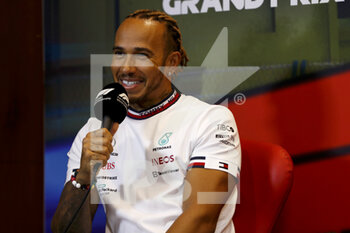 2022-06-10 - Sir Lewis Hamilton, Mercedes-AMG during the privers press conference during the Formula 1 Azerbaijan Grand Prix 2022, 8th round of the 2022 FIA Formula One World Championship, on the Baku City Circuit, from June 10 to 12, 2022 in Baku, Azerbaijan - F1 - AZERBAIJAN GRAND PRIX 2022 - FORMULA 1 - MOTORS