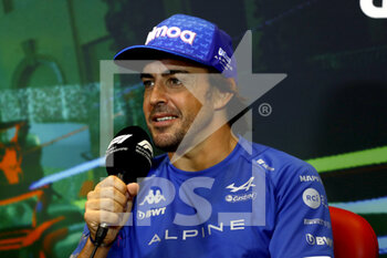2022-06-10 - Fernando Alonso, Alpine F1 Team during the drivers press conference during the Formula 1 Azerbaijan Grand Prix 2022, 8th round of the 2022 FIA Formula One World Championship, on the Baku City Circuit, from June 10 to 12, 2022 in Baku, Azerbaijan - F1 - AZERBAIJAN GRAND PRIX 2022 - FORMULA 1 - MOTORS