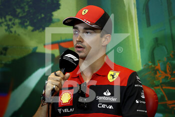2022-06-10 - Charles Leclerc, Ferrari during the drivers press conference during the Formula 1 Azerbaijan Grand Prix 2022, 8th round of the 2022 FIA Formula One World Championship, on the Baku City Circuit, from June 10 to 12, 2022 in Baku, Azerbaijan - F1 - AZERBAIJAN GRAND PRIX 2022 - FORMULA 1 - MOTORS