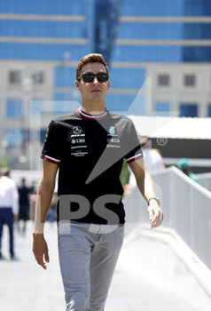 2022-06-11 - RUSSELL George (gbr), Mercedes AMG F1 Team W13, portrait during the Formula 1 Azerbaijan Grand Prix 2022, 8th round of the 2022 FIA Formula One World Championship, on the Baku City Circuit, from June 10 to 12, 2022 in Baku, Azerbaijan - F1 - AZERBAIJAN GRAND PRIX 2022 - FORMULA 1 - MOTORS