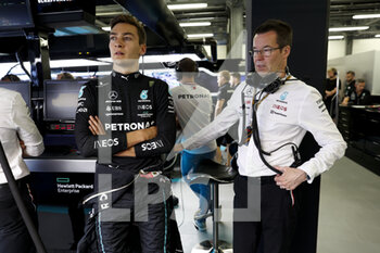 2022-06-11 - RUSSELL George (gbr), Mercedes AMG F1 Team W13, portrait during the Formula 1 Azerbaijan Grand Prix 2022, 8th round of the 2022 FIA Formula One World Championship, on the Baku City Circuit, from June 10 to 12, 2022 in Baku, Azerbaijan - F1 - AZERBAIJAN GRAND PRIX 2022 - FORMULA 1 - MOTORS