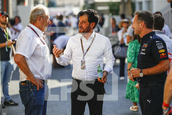 2022-06-11 - MARKO Helmut (aut), Drivers’ Manager of Red Bull Racing, portrait BEN SULAYEM Mohammed (uae), President of the FIA, portrait HORNER Christian (gbr), Team Principal of Red Bull Racing, portrait during the Formula 1 Azerbaijan Grand Prix 2022, 8th round of the 2022 FIA Formula One World Championship, on the Baku City Circuit, from June 10 to 12, 2022 in Baku, Azerbaijan - F1 - AZERBAIJAN GRAND PRIX 2022 - FORMULA 1 - MOTORS