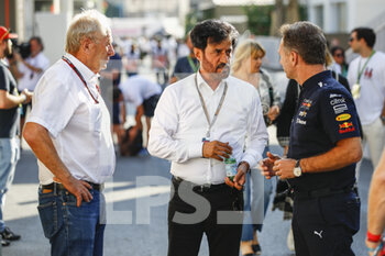 2022-06-11 - MARKO Helmut (aut), Drivers’ Manager of Red Bull Racing, portrait BEN SULAYEM Mohammed (uae), President of the FIA, portrait HORNER Christian (gbr), Team Principal of Red Bull Racing, portrait during the Formula 1 Azerbaijan Grand Prix 2022, 8th round of the 2022 FIA Formula One World Championship, on the Baku City Circuit, from June 10 to 12, 2022 in Baku, Azerbaijan - F1 - AZERBAIJAN GRAND PRIX 2022 - FORMULA 1 - MOTORS