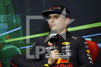 2022-06-11 - VERSTAPPEN Max (ned), Red Bull Racing RB18, portrait press conference during the Formula 1 Azerbaijan Grand Prix 2022, 8th round of the 2022 FIA Formula One World Championship, on the Baku City Circuit, from June 10 to 12, 2022 in Baku, Azerbaijan - F1 - AZERBAIJAN GRAND PRIX 2022 - FORMULA 1 - MOTORS
