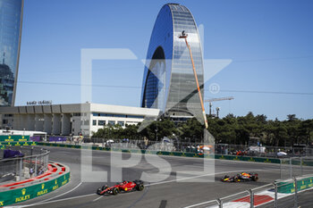 2022-06-12 - 16 LECLERC Charles (mco), Scuderia Ferrari F1-75, action 01 VERSTAPPEN Max (nld), Red Bull Racing RB18, action during the Formula 1 Azerbaijan Grand Prix 2022, 8th round of the 2022 FIA Formula One World Championship, on the Baku City Circuit, from June 10 to 12, 2022 in Baku, Azerbaijan - F1 - AZERBAIJAN GRAND PRIX 2022 - RACE - FORMULA 1 - MOTORS