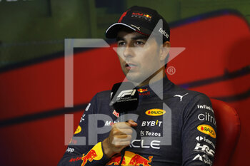 2022-06-12 - PEREZ Sergio (mex), Red Bull Racing RB18, portrait press conference during the Formula 1 Azerbaijan Grand Prix 2022, 8th round of the 2022 FIA Formula One World Championship, on the Baku City Circuit, from June 10 to 12, 2022 in Baku, Azerbaijan - F1 - AZERBAIJAN GRAND PRIX 2022 - RACE - FORMULA 1 - MOTORS