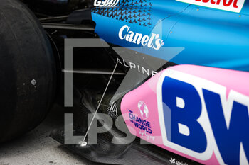 2022-06-16 - Alpine F1 Team A522, mechanical detail during the Formula 1 AWS Grand Prix du Canada 2022, 9th round of the 2022 FIA Formula One World Championship, on the Circuit Gilles Villeneuve, from June 17 to 19, 2022 in Montreal, Canada - F1 - CANADIAN GRAND PRIX 2022 - FORMULA 1 - MOTORS