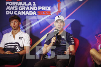 2022-06-17 - LATIFI Nicholas (can), Williams Racing FW44, portrait press conference during the Formula 1 AWS Grand Prix du Canada 2022, 9th round of the 2022 FIA Formula One World Championship, on the Circuit Gilles Villeneuve, from June 17 to 19, 2022 in Montreal, Canada - F1 - CANADIAN GRAND PRIX 2022 - FORMULA 1 - MOTORS
