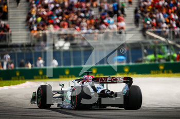 2022-06-17 - 63 RUSSELL George (gbr), Mercedes AMG F1 Team W13, action during the Formula 1 AWS Grand Prix du Canada 2022, 9th round of the 2022 FIA Formula One World Championship, on the Circuit Gilles Villeneuve, from June 17 to 19, 2022 in Montreal, Canada - F1 - CANADIAN GRAND PRIX 2022 - FORMULA 1 - MOTORS