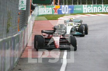 2022-06-17 - 16 LECLERC Charles (mco), Scuderia Ferrari F1-75, 44 HAMILTON Lewis (gbr), Mercedes AMG F1 Team W13, action during the Formula 1 AWS Grand Prix du Canada 2022, 9th round of the 2022 FIA Formula One World Championship, on the Circuit Gilles Villeneuve, from June 17 to 19, 2022 in Montreal, Canada - F1 - CANADIAN GRAND PRIX 2022 - FORMULA 1 - MOTORS