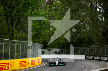 2022-06-17 - 63 RUSSELL George (gbr), Mercedes AMG F1 Team W13, action during the Formula 1 AWS Grand Prix du Canada 2022, 9th round of the 2022 FIA Formula One World Championship, on the Circuit Gilles Villeneuve, from June 17 to 19, 2022 in Montreal, Canada - F1 - CANADIAN GRAND PRIX 2022 - FORMULA 1 - MOTORS