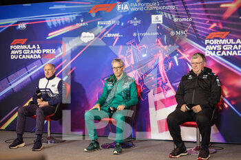 2022-06-18 - TOST Franz (aut), Team Principal of Scuderia AlphaTauri, portrait KRACK Mike (her), Team Principal and CEO of Aston Martin F1 Team, portrait SZAFNAUER Otmar, Team Principal of Alpine F1 Team, portrait during the Formula 1 AWS Grand Prix du Canada 2022, 9th round of the 2022 FIA Formula One World Championship, on the Circuit Gilles Villeneuve, from June 17 to 19, 2022 in Montreal, Canada - F1 - CANADIAN GRAND PRIX 2022 - FORMULA 1 - MOTORS