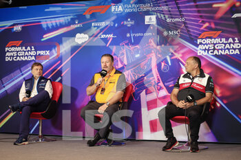 2022-06-18 - VASSEUR Frederic (fra), Team Principal of Alfa Romeo F1 Team ORLEN, portrait BROWN Zak (usa), CEO of of McLaren Racing, portrait CAPITO Jost, Chief Executive Officer of Williams Racing, portrait during the Formula 1 AWS Grand Prix du Canada 2022, 9th round of the 2022 FIA Formula One World Championship, on the Circuit Gilles Villeneuve, from June 17 to 19, 2022 in Montreal, Canada - F1 - CANADIAN GRAND PRIX 2022 - FORMULA 1 - MOTORS