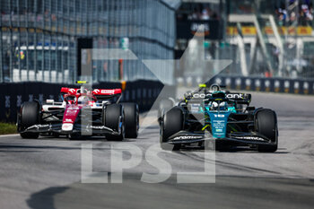 2022-06-19 - 18 STROLL Lance (can), Aston Martin F1 Team AMR22, 24 ZHOU Guanyu (chi), Alfa Romeo F1 Team ORLEN C42, action during the Formula 1 AWS Grand Prix du Canada 2022, 9th round of the 2022 FIA Formula One World Championship, on the Circuit Gilles Villeneuve, from June 17 to 19, 2022 in Montreal, Canada - F1 - CANADIAN GRAND PRIX 2022 - RACE - FORMULA 1 - MOTORS