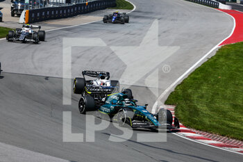 2022-06-19 - 18 STROLL Lance (can), Aston Martin F1 Team AMR22, 10 GASLY Pierre (fra), Scuderia AlphaTauri AT03, action during the Formula 1 AWS Grand Prix du Canada 2022, 9th round of the 2022 FIA Formula One World Championship, on the Circuit Gilles Villeneuve, from June 17 to 19, 2022 in Montreal, Canada - F1 - CANADIAN GRAND PRIX 2022 - RACE - FORMULA 1 - MOTORS