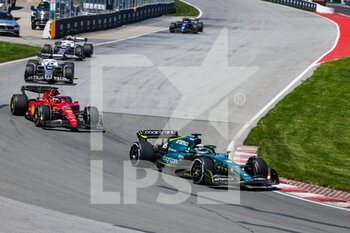 2022-06-19 - 18 STROLL Lance (can), Aston Martin F1 Team AMR22, 16 LECLERC Charles (mco), Scuderia Ferrari F1-75, action during the Formula 1 AWS Grand Prix du Canada 2022, 9th round of the 2022 FIA Formula One World Championship, on the Circuit Gilles Villeneuve, from June 17 to 19, 2022 in Montreal, Canada - F1 - CANADIAN GRAND PRIX 2022 - RACE - FORMULA 1 - MOTORS