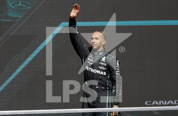 2022-06-19 - HAMILTON Lewis (gbr), Mercedes AMG F1 Team W13, portrait podium during the Formula 1 AWS Grand Prix du Canada 2022, 9th round of the 2022 FIA Formula One World Championship, on the Circuit Gilles Villeneuve, from June 17 to 19, 2022 in Montreal, Canada - F1 - CANADIAN GRAND PRIX 2022 - RACE - FORMULA 1 - MOTORS