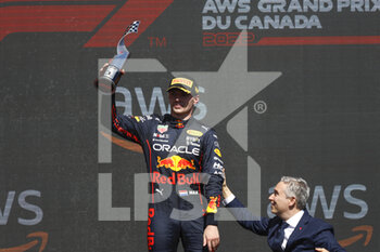 2022-06-19 - VERSTAPPEN Max (ned), Red Bull Racing RB18, portrait podium during the Formula 1 AWS Grand Prix du Canada 2022, 9th round of the 2022 FIA Formula One World Championship, on the Circuit Gilles Villeneuve, from June 17 to 19, 2022 in Montreal, Canada - F1 - CANADIAN GRAND PRIX 2022 - RACE - FORMULA 1 - MOTORS