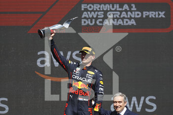 2022-06-19 - VERSTAPPEN Max (ned), Red Bull Racing RB18, portrait podium during the Formula 1 AWS Grand Prix du Canada 2022, 9th round of the 2022 FIA Formula One World Championship, on the Circuit Gilles Villeneuve, from June 17 to 19, 2022 in Montreal, Canada - F1 - CANADIAN GRAND PRIX 2022 - RACE - FORMULA 1 - MOTORS
