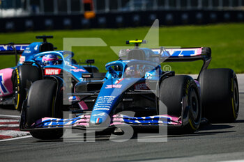 2022-06-19 - 31 OCON Esteban (fra), Alpine F1 Team A522, 14 ALONSO Fernando (spa), Alpine F1 Team A522, action during the Formula 1 AWS Grand Prix du Canada 2022, 9th round of the 2022 FIA Formula One World Championship, on the Circuit Gilles Villeneuve, from June 17 to 19, 2022 in Montreal, Canada - F1 - CANADIAN GRAND PRIX 2022 - RACE - FORMULA 1 - MOTORS