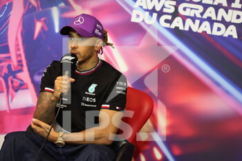 2022-06-19 - HAMILTON Lewis (gbr), Mercedes AMG F1 Team W13, portrait press conference during the Formula 1 AWS Grand Prix du Canada 2022, 9th round of the 2022 FIA Formula One World Championship, on the Circuit Gilles Villeneuve, from June 17 to 19, 2022 in Montreal, Canada - F1 - CANADIAN GRAND PRIX 2022 - RACE - FORMULA 1 - MOTORS