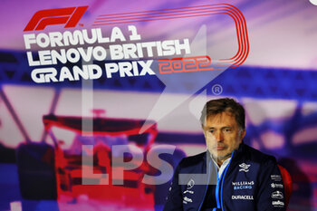2022-07-02 - CAPITO Jost, Chief Executive Officer of Williams Racing, portrait press conference during the Formula 1 Lenovo British Grand Prix 2022, 10th round of the 2022 FIA Formula One World Championship, on the Silverstone Circuit, from July 1 to 3, 2022 in Silverstone, United Kingdom - F1 - BRITISH GRAND PRIX 2022 - FORMULA 1 - MOTORS