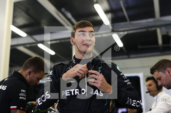2022-07-02 - RUSSELL George (gbr), Mercedes AMG F1 Team W13, portrait during the Formula 1 Lenovo British Grand Prix 2022, 10th round of the 2022 FIA Formula One World Championship, on the Silverstone Circuit, from July 1 to 3, 2022 in Silverstone, United Kingdom - F1 - BRITISH GRAND PRIX 2022 - FORMULA 1 - MOTORS