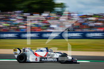 2022-07-03 - The Toleman TG184 during the F1 British Historic Cars Parade during the Formula 1 Lenovo British Grand Prix 2022, 10th round of the 2022 FIA Formula One World Championship, on the Silverstone Circuit, from July 1 to 3, 2022 in Silverstone, United Kingdom - F1 - BRITISH GRAND PRIX 2022 - RACE - FORMULA 1 - MOTORS