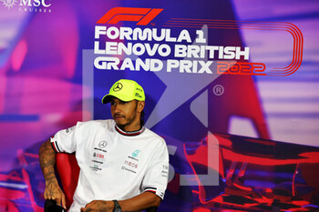 2022-07-03 - HAMILTON Lewis (gbr), Mercedes AMG F1 Team W13, portrait press conference during the Formula 1 Lenovo British Grand Prix 2022, 10th round of the 2022 FIA Formula One World Championship, on the Silverstone Circuit, from July 1 to 3, 2022 in Silverstone, United Kingdom - F1 - BRITISH GRAND PRIX 2022 - RACE - FORMULA 1 - MOTORS