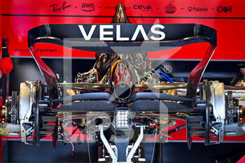 2022-06-30 - Scuderia Ferrari F1-75, mechanical detail of the rear, brakes, engine and gearbox during the Formula 1 Lenovo British Grand Prix 2022, 10th round of the 2022 FIA Formula One World Championship, on the Silverstone Circuit, from July 1 to 3, 2022 in Silverstone, United Kingdom - F1 - BRITISH GRAND PRIX 2022 - RACE - FORMULA 1 - MOTORS