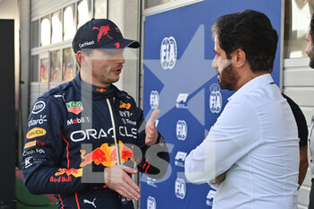 2022-07-07 - BEN SULAYEM Mohammed (uae), President of the FIA, VERSTAPPEN Max (ned), Red Bull Racing RB18, portrait during the Formula 1 Rolex Grosser Preis Von Osterreich 2022, 2022 Austrian Grand Prix, 11th round of the 2022 FIA Formula One World Championship from July 8 to 10, 2022 on the Red Bull Ring, in Spielberg, Austria - F1 - AUSTRIAN GRAND PRIX 2022 - FORMULA 1 - MOTORS