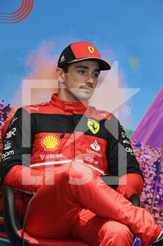 2022-07-09 - LECLERC Charles (mco), Scuderia Ferrari F1-75, portrait, press conference during the Formula 1 Rolex Grosser Preis Von Osterreich 2022, 2022 Austrian Grand Prix, 11th round of the 2022 FIA Formula One World Championship from July 8 to 10, 2022 on the Red Bull Ring, in Spielberg, Austria - F1 - AUSTRIAN GRAND PRIX 2022 - FORMULA 1 - MOTORS