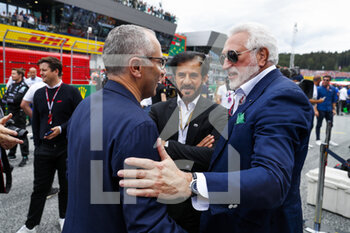 2022-07-10 - STROLL Lawrence (can), Aston Martin F1 Team owner, DOMENICALI Stefano (ita), Chairman and CEO Formula One Group FOG, BEN SULAYEM Mohammed (uae), President of the FIA, portrait during the Formula 1 Rolex Grosser Preis Von Osterreich 2022, 2022 Austrian Grand Prix, 11th round of the 2022 FIA Formula One World Championship from July 8 to 10, 2022 on the Red Bull Ring, in Spielberg, Austria - F1 - AUSTRIAN GRAND PRIX 2022 - RACE - FORMULA 1 - MOTORS