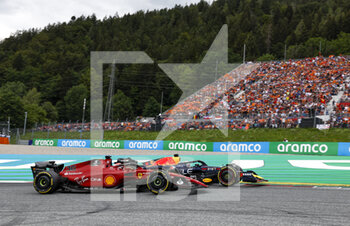 2022-07-10 - 16 LECLERC Charles (mco), Scuderia Ferrari F1-75, 01 VERSTAPPEN Max (nld), Red Bull Racing RB18, action during the Formula 1 Rolex Grosser Preis Von Osterreich 2022, 2022 Austrian Grand Prix, 11th round of the 2022 FIA Formula One World Championship from July 8 to 10, 2022 on the Red Bull Ring, in Spielberg, Austria - F1 - AUSTRIAN GRAND PRIX 2022 - RACE - FORMULA 1 - MOTORS