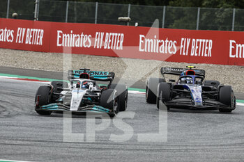 2022-07-10 - 63 RUSSELL George (gbr), Mercedes AMG F1 Team W13, action 06 LATIFI Nicholas (can), Williams Racing FW44, action during the Formula 1 Rolex Grosser Preis Von Osterreich 2022, 2022 Austrian Grand Prix, 11th round of the 2022 FIA Formula One World Championship from July 8 to 10, 2022 on the Red Bull Ring, in Spielberg, Austria - F1 - AUSTRIAN GRAND PRIX 2022 - RACE - FORMULA 1 - MOTORS