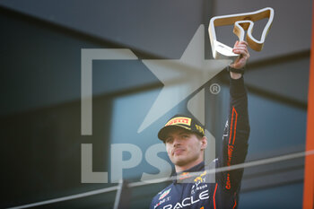 2022-07-10 - podium VERSTAPPEN Max (ned), Red Bull Racing RB18, portrait during the Formula 1 Rolex Grosser Preis Von Osterreich 2022, 2022 Austrian Grand Prix, 11th round of the 2022 FIA Formula One World Championship from July 8 to 10, 2022 on the Red Bull Ring, in Spielberg, Austria - F1 - AUSTRIAN GRAND PRIX 2022 - RACE - FORMULA 1 - MOTORS