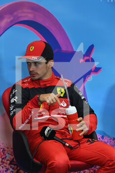 2022-07-10 - Post-race press conference with LECLERC Charles (mco), Scuderia Ferrari F1-75, portrait during the Formula 1 Rolex Grosser Preis Von Osterreich 2022, 2022 Austrian Grand Prix, 11th round of the 2022 FIA Formula One World Championship from July 8 to 10, 2022 on the Red Bull Ring, in Spielberg, Austria - F1 - AUSTRIAN GRAND PRIX 2022 - RACE - FORMULA 1 - MOTORS