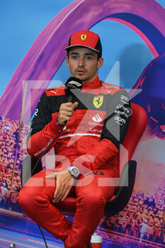 2022-07-10 - Post-race press conference with LECLERC Charles (mco), Scuderia Ferrari F1-75, portrait during the Formula 1 Rolex Grosser Preis Von Osterreich 2022, 2022 Austrian Grand Prix, 11th round of the 2022 FIA Formula One World Championship from July 8 to 10, 2022 on the Red Bull Ring, in Spielberg, Austria - F1 - AUSTRIAN GRAND PRIX 2022 - RACE - FORMULA 1 - MOTORS