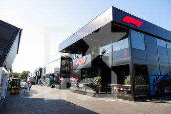 2022-07-20 - F1 motorhome during the Formula 1 Lenovo Grand Prix de France, French Grand Prix 2022, 12th round of the 2022 FIA Formula One World Championship from July 22 to 24, 2022 on the Circuit Paul Ricard, in Le Castellet, France - F1 - FRENCH GRAND PRIX 2022 - FORMULA 1 - MOTORS